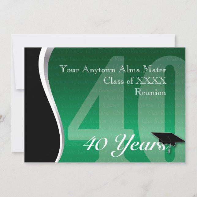 Customisable 40 Year Class Reunion Invitation (Front)