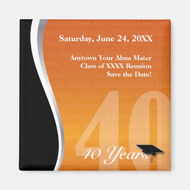Customisable 40 Year Class Reunion Magnet (Front)