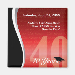 Customisable 40 Year Class Reunion Magnet