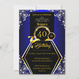 Customisable 40th Birthday Invitation