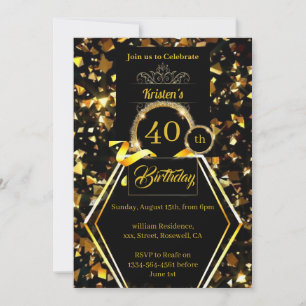 Customisable 40th Birthday Invitation