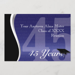 Customisable 45 Year Class Reunion Invitation