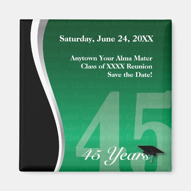 Customisable 45 Year Class Reunion Magnet (Front)