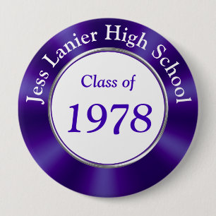 Customisable 4 inch Class Reunion Buttons