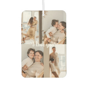 Customisable 4-Photo Collage I Love You Keepsake Car Air Freshener