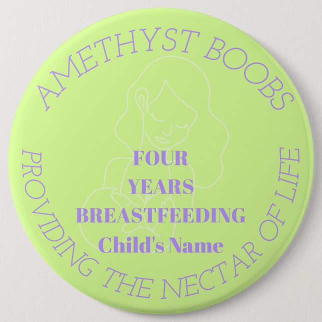Customisable 4 year breastfeeding milestone badge (Front)