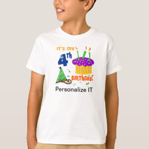 Customisable 4th Birthday T-shirt