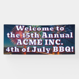 Customisable 4th of July event outdoor banner