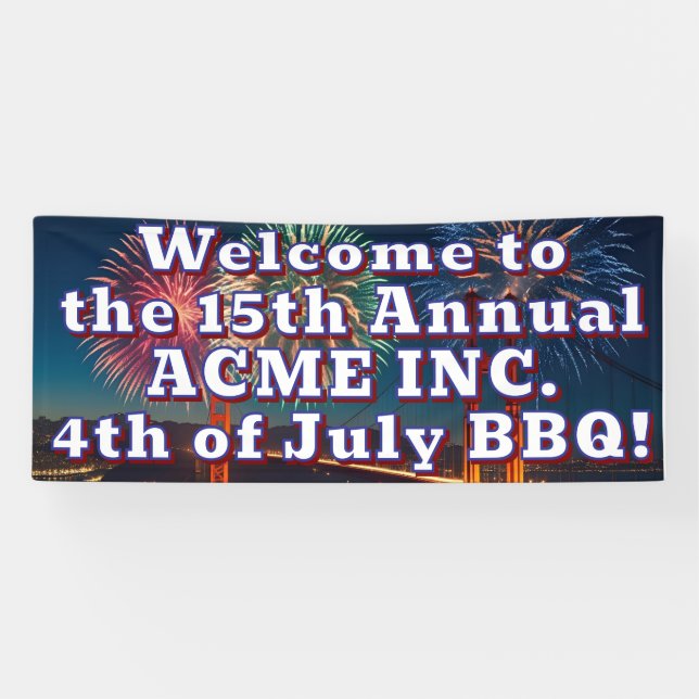 Customisable 4th of July event outdoor banner (Horizontal)