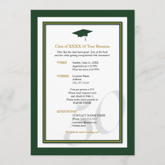 Customisable 50 Year Class Reunion Invitation