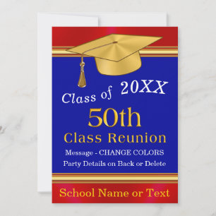Customisable, 50 Year Class Reunion Invitations, Invitation