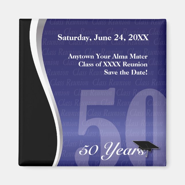 Customisable 50 Year Class Reunion Magnet (Front)