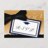 Customisable 50 Year Class Reunion RSVP Blue