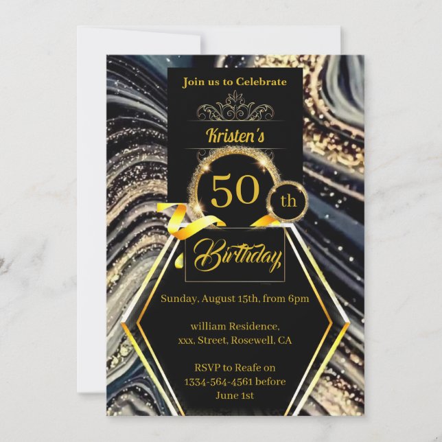 Customisable 50th birthday Invitation (Front)