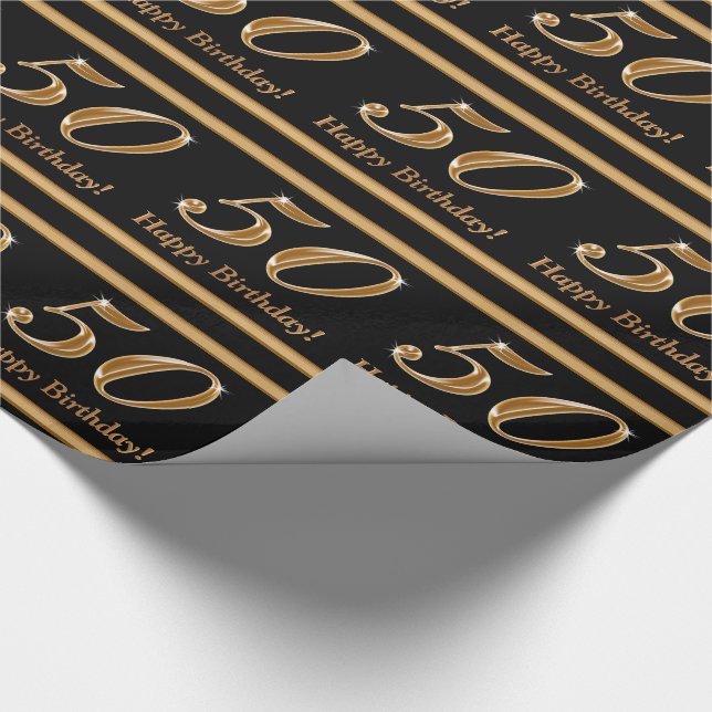 Customisable 50th Birthday Wrapping Paper (Corner)