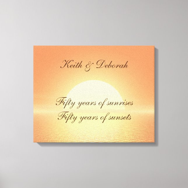 Customisable 50th Golden Anniversary Canvas Print (Front)