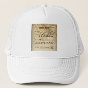 Customisable, 50th Wedding Anniversary Pearls Trucker Hat
