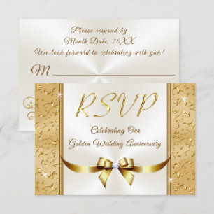 Customisable 50th Wedding Anniversary RSVP Cards