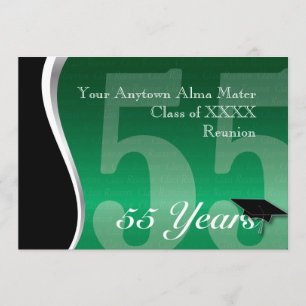 Customisable 55 Year Class Reunion Invitation
