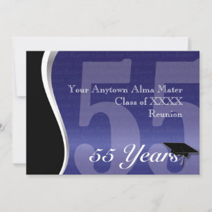 Customisable 55 Year Class Reunion Invitation