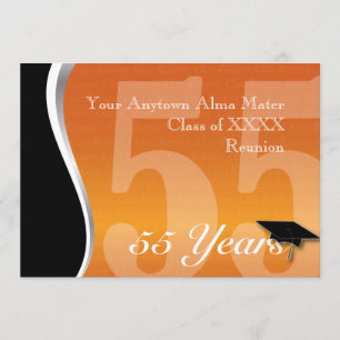 Customisable 55 Year Class Reunion Invitation