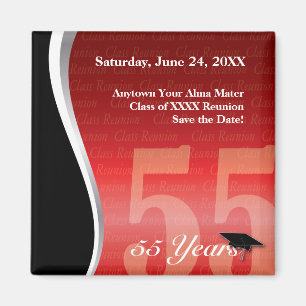 Customisable 55 Year Class Reunion Magnet