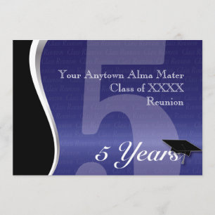Customisable 5 Year Class Reunion Invitation