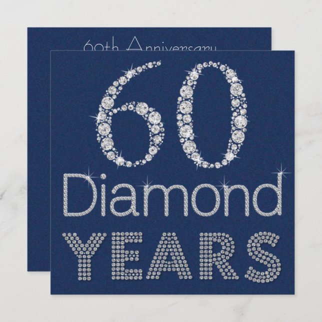 Customisable 60th ANNIVERSARY Party Invitation (Front/Back)