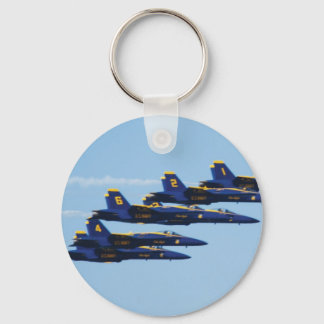 Customisable 6 Blue Angels Soaring in Sky Key Ring