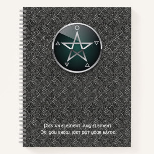 Customisable 8.5 x 11 Elemental Pentacle Notebook