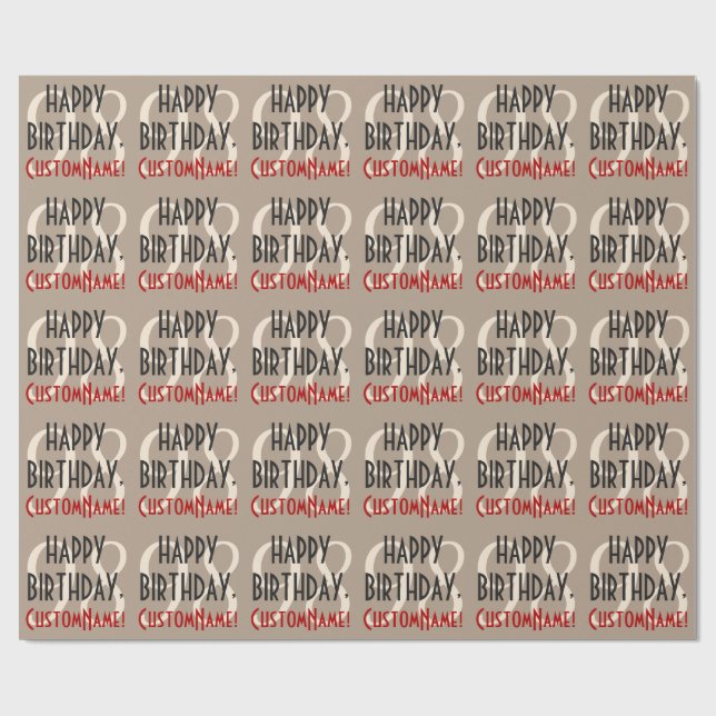 Customisable 98th Birthday Wrapping Paper (Flat)