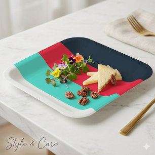 Customisable 9" Square Paper Plate for Events