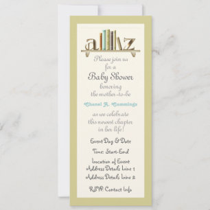 Customisable A-Z Baby Book Shower Invite