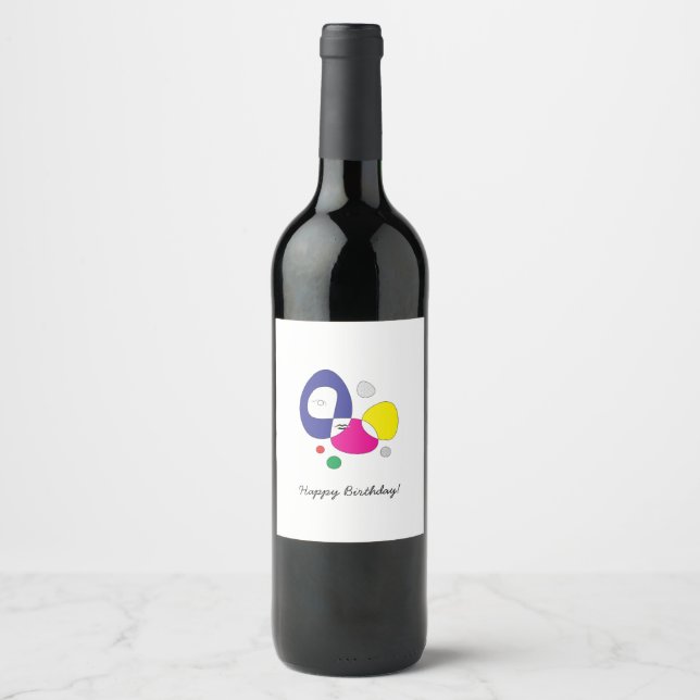 Customisable Abstract Face Wine/Beverage Label (Front)