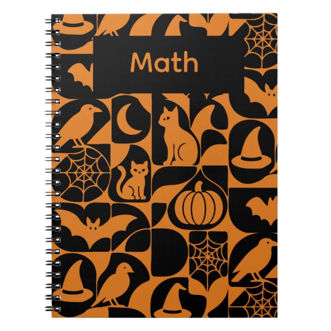 Customisable Abstract Halloween Design Notebook (Front)
