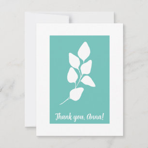Customisable Abstract Leaves Thank You Card