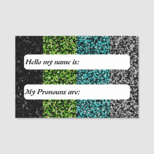 Customisable Abstract Quoiromantic Pride Flag Name Tag