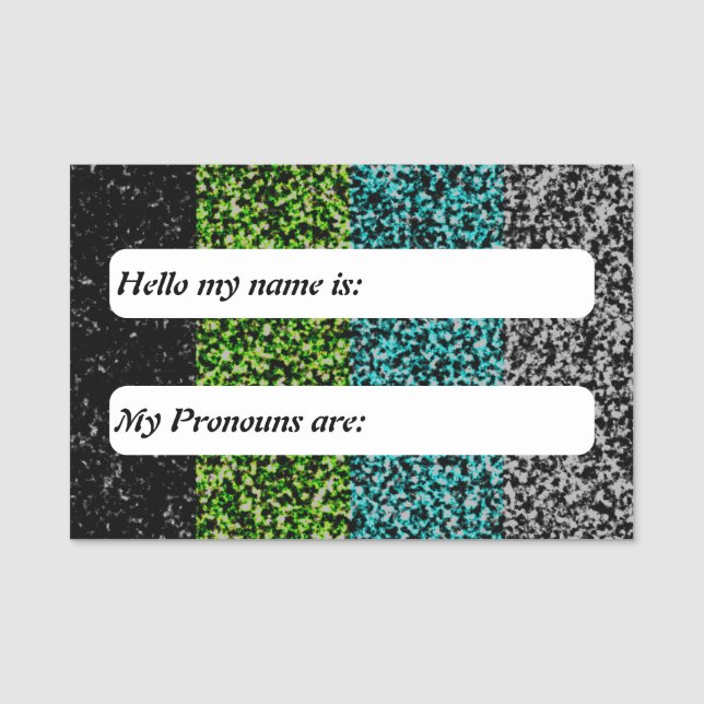 Customisable Abstract Quoiromantic Pride Flag Name Tag (Front)