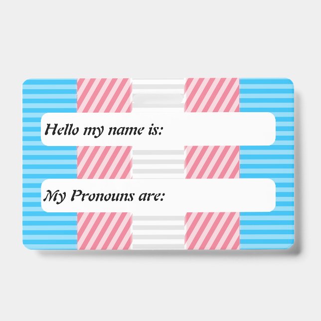 Customisable Abstract Transgender Pride Flag  ID Badge (Front)