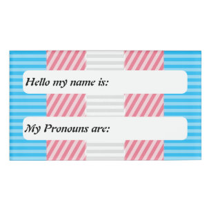 Customisable Abstract Transgender Pride Flag Name Tag
