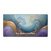 Customisable Abstract Tree Swirl Desk Mat