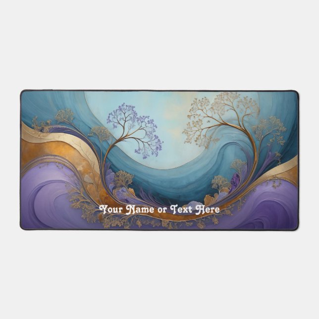 Customisable Abstract Tree Swirl Desk Mat (Front)