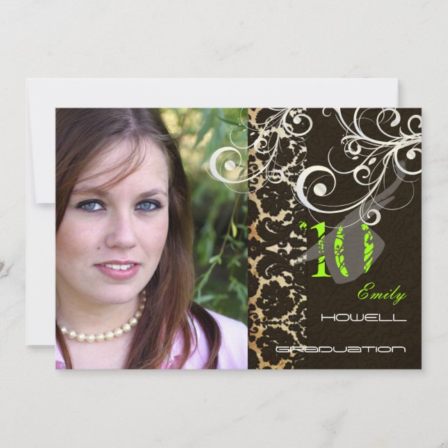 Customisable accent colour, 2010 Graduations Party Invitation (Front)