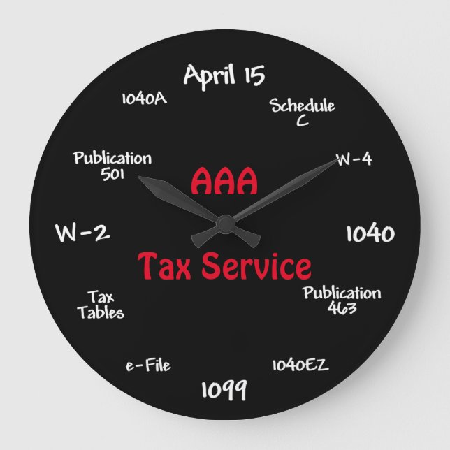 Customisable Accountant Clock - Tax Time Clock (Front)