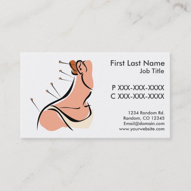 Customisable acupuncture business cards (Front)