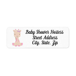 Customisable address label for baby girl shower