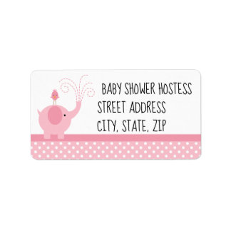 Customisable address label for baby girl shower