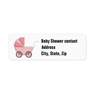 Customisable address label for girl baby shower