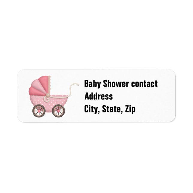 Customisable address label for girl baby shower (Front)