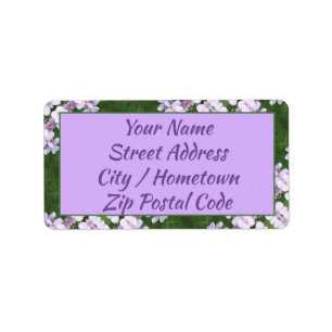 Customisable Address Label in Purple and Greens
